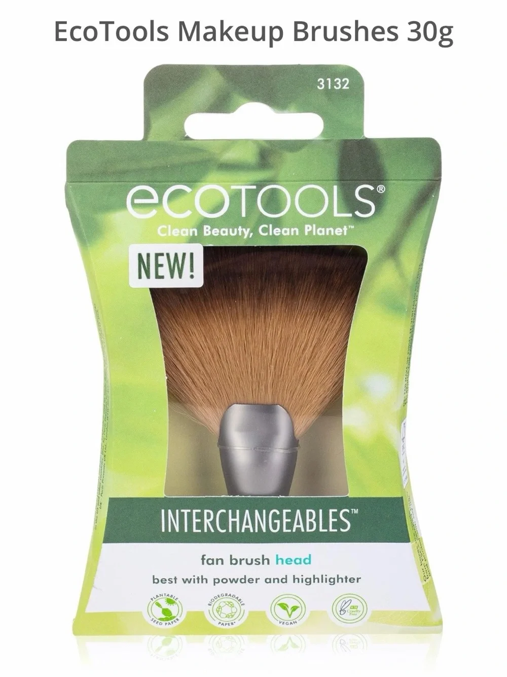 Ecotools 2pc Makeup Fan Brush Heads New in box Includes 2 Brush Heads